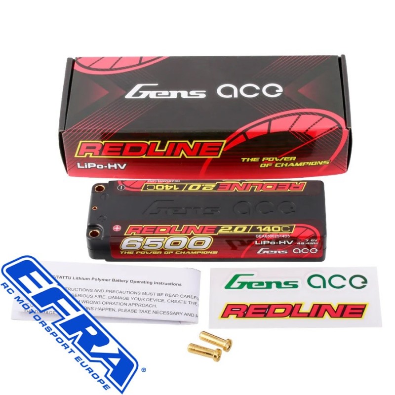 Gens ace Redline 2.0 Series 6500mAh 2S1P 7.6V 140C HardCase HV